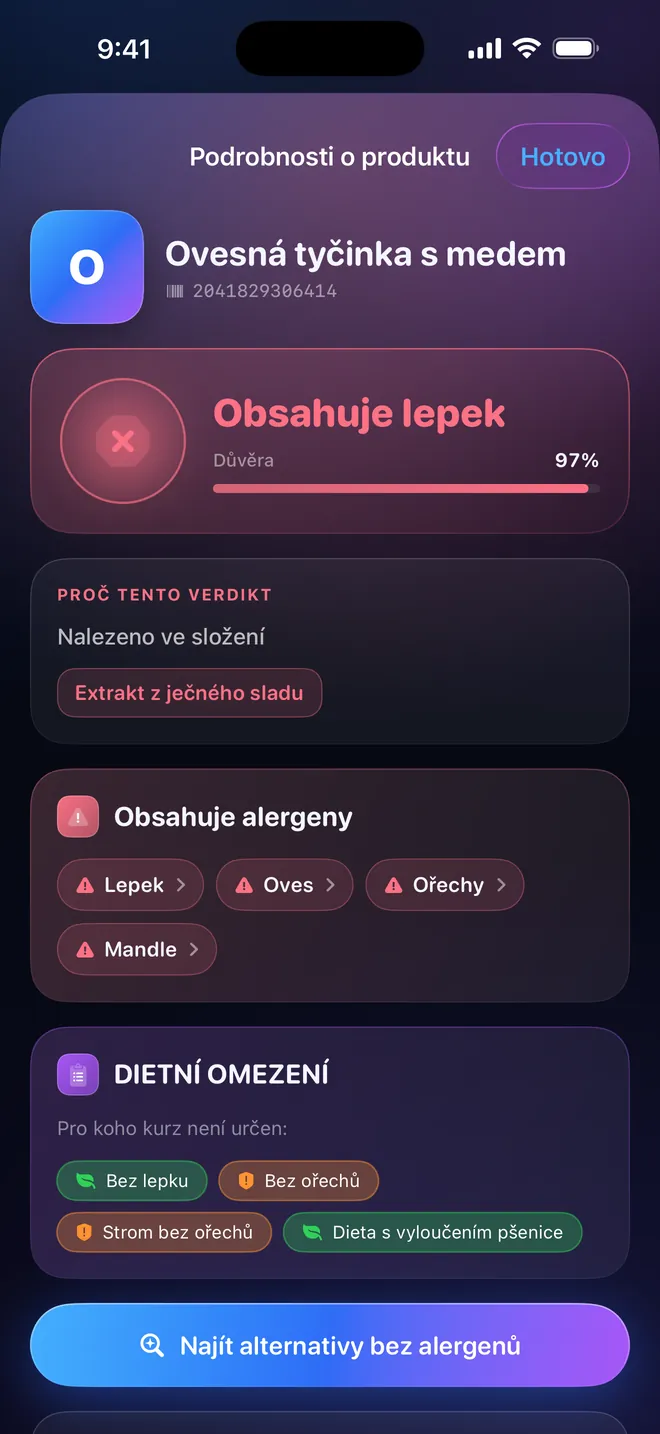 Výsledek skenu — Verdikt a jeho důvod