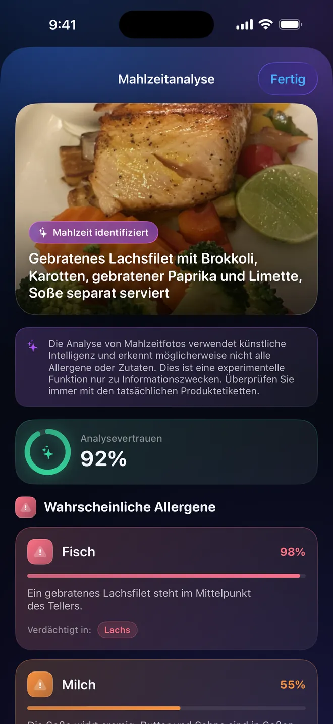 Mahlzeit-Analyse — Fotografieren Sie den Teller, nicht die Packung