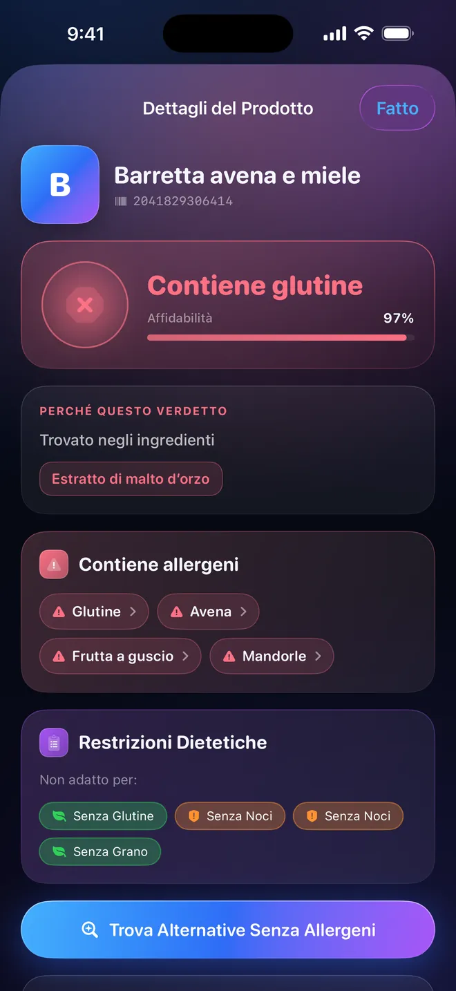 Esito della scansione — Un verdetto, e il perché