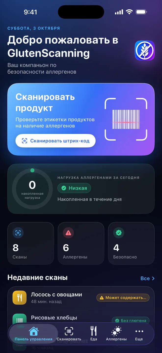 Панель — Ваша аллергенная нагрузка, день за днём