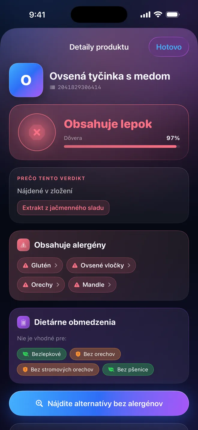 Výsledok skenu — Verdikt a jeho dôvod