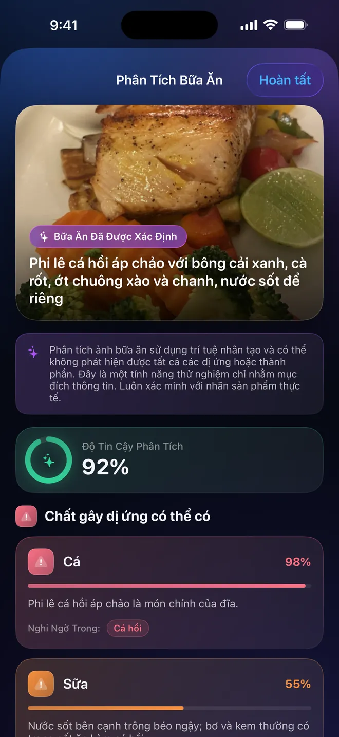 Phân tích bữa ăn — Chụp đĩa thức ăn, không phải bao bì