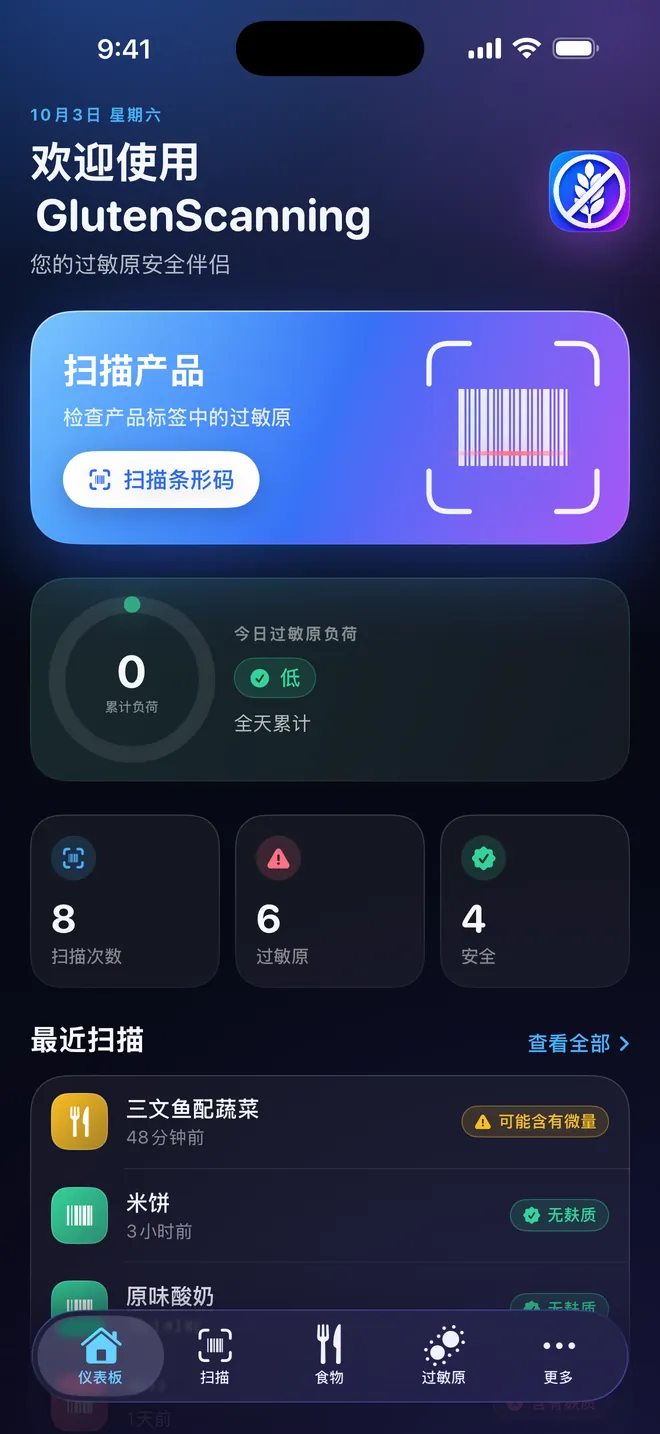 总览 — 你的过敏原负荷，逐日记录